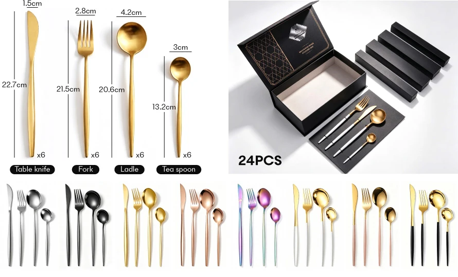 24 piece gold cutlery set 2 24 piece gold cutlery set 2